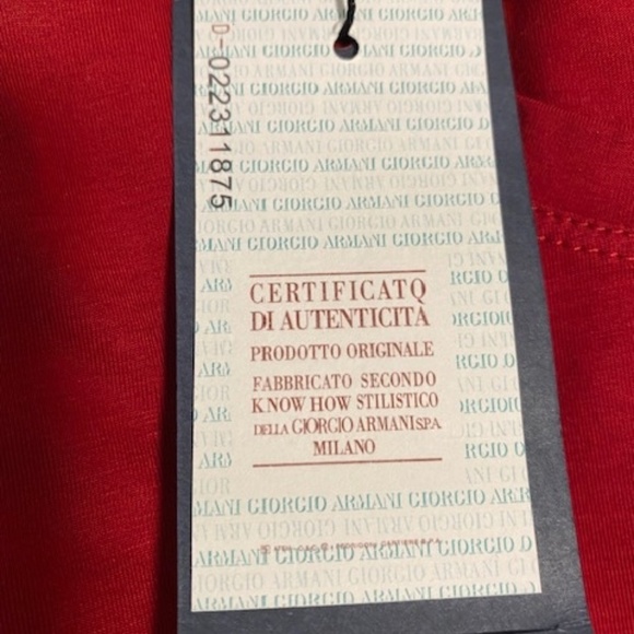 ARMANI JEANS Wine Color T-shirt Rhinestones Letters size L - Picture 10 of 10